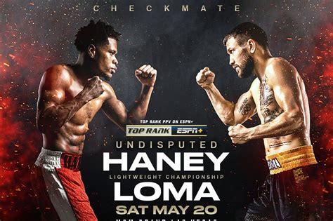 Haney SD it will be a close fight. Haney will be forced to switch up his hugging tactics halfway through the fight due to warnings from Ref. Fight will become very technical after round 5 but Loma won’t be able to break into the inside with his angles and will eat a bunch of Haney Jabs and counter combinations.
